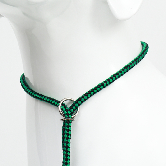 Ринговка с вертлюгом,150 х 0,6 см, чёрно-зелёная Ринговка с вертлюгом,150 х 0,6 см, чёрно-зелёная