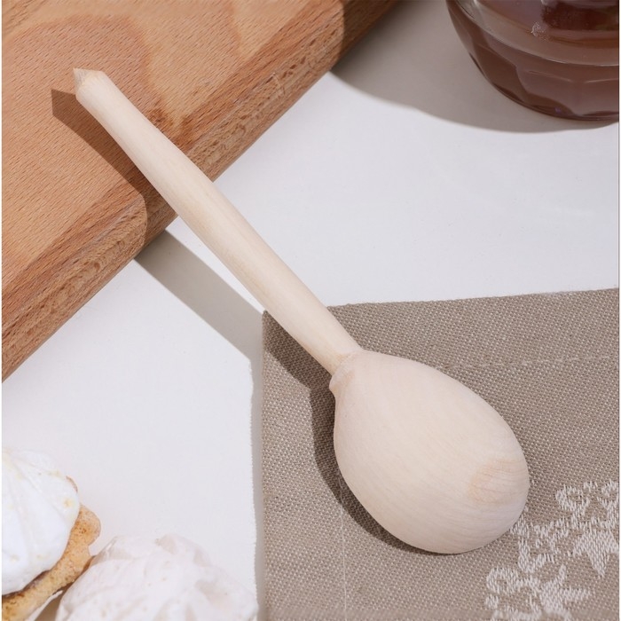 Ложка деревянная, чайная, без росписи Ложка деревянная, чайная, без росписи