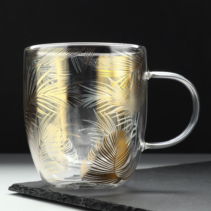 Кружка стеклянная с двойными стенками &laquo;Тропики&raquo;, 300 мл