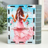 Шкатулка-книга "8 марта. Качели" 14 см