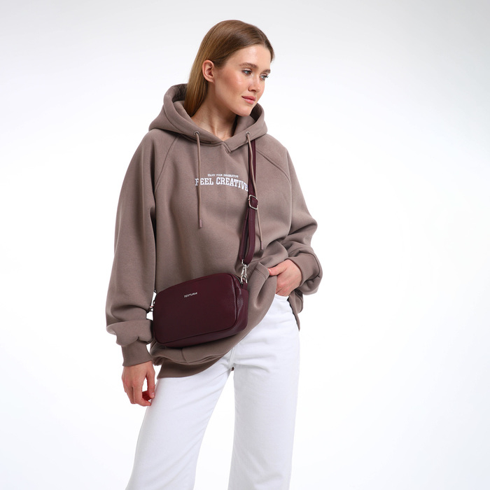 Сумка женская через плечо TEXTURA, маленький размер, цвет бордовый Сумка женская через плечо TEXTURA, маленький размер, цвет бордовый