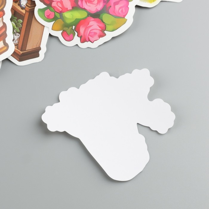 Наклейки пластик Наклейки пластик "Букеты" набор 60 шт 10х12 см