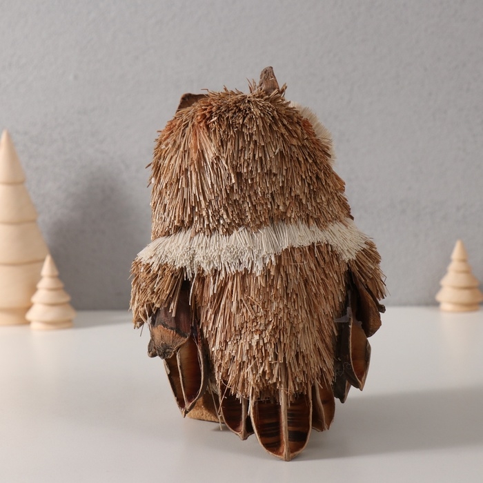 Декор Декор "Совушка с шишкой и еловой веточкой на грудке" 17,5х11,5х12 см