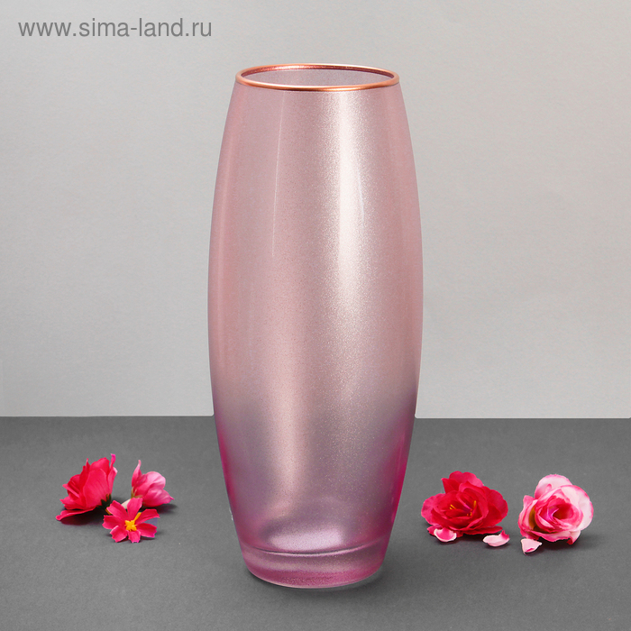 Ваза Ваза "Симфония" розовая металик 8х11х26 см