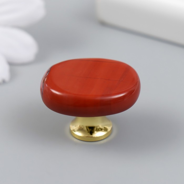 Ручка для шкатулки Ручка для шкатулки "Красный нефрит" 2,6х1,7 см