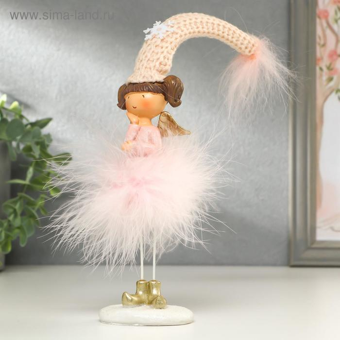 Сувенир полистоун  Сувенир полистоун "Ангелочек-девочка в розовой пуховой юбке" МИКС 32х5,5х7 см