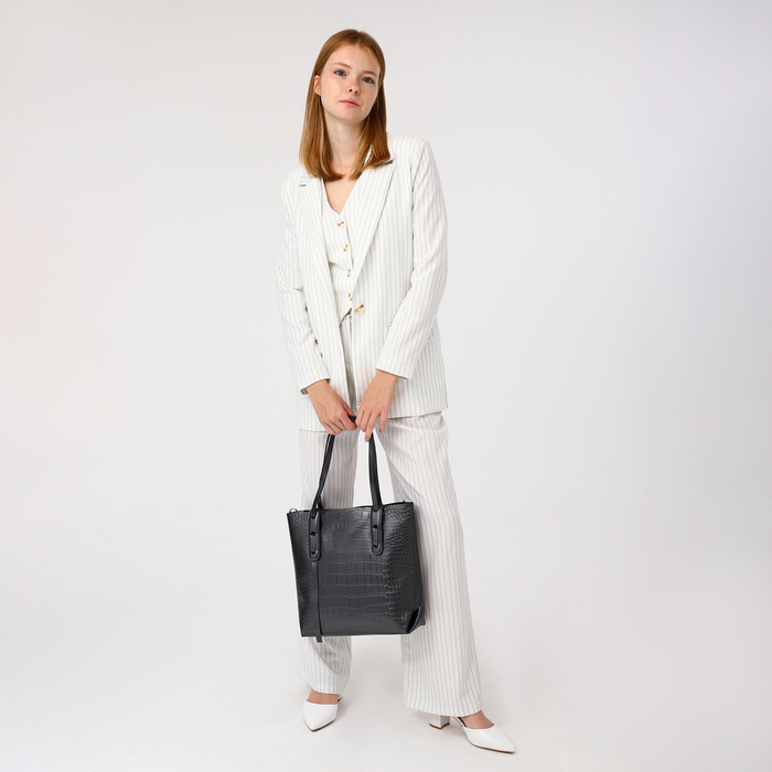 Сумка-тоут на молнии, цвет серый