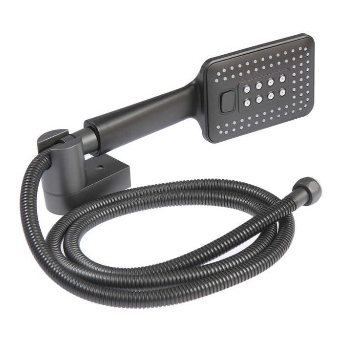 Смеситель для ванны Accoona A71127AT, однорычажный, излив 300 мм, душевой набор, черный