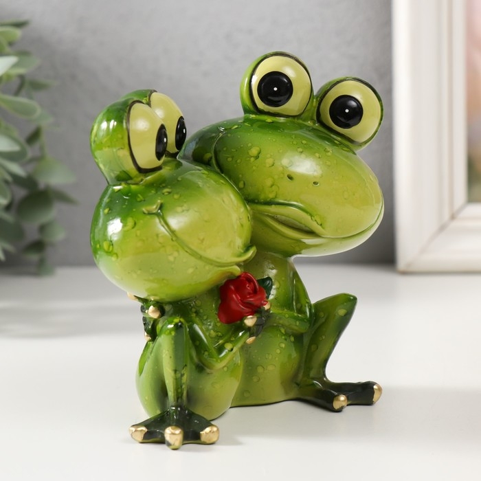 Сувенир полистоун лак Сувенир полистоун лак "Лягушата - первое свидание" 11,5х6,5х11,5 см