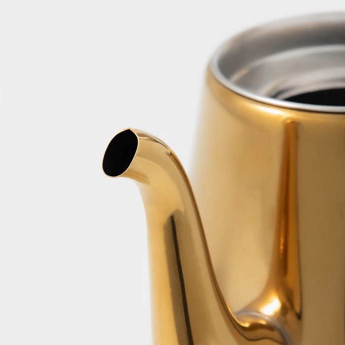 Чайник из нержавеющей стали с ситом «Кеннет», 1,43 л, цвет золотой Чайник из нержавеющей стали с ситом «Кеннет», 1,43 л, цвет золотой