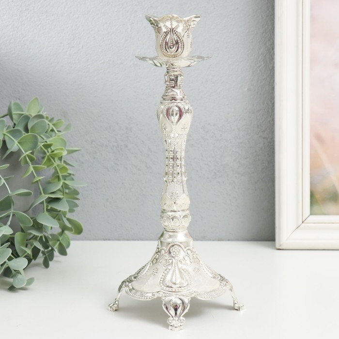 Подсвечник металл на 1 свечу 2,5 см "Деметра" 9х9х23,5 см