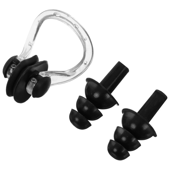 Набор для плавания ONLYTOP: зажим для носа, беруши, цвета МИКС Набор для плавания ONLYTOP: зажим для носа, беруши, цвета МИКС