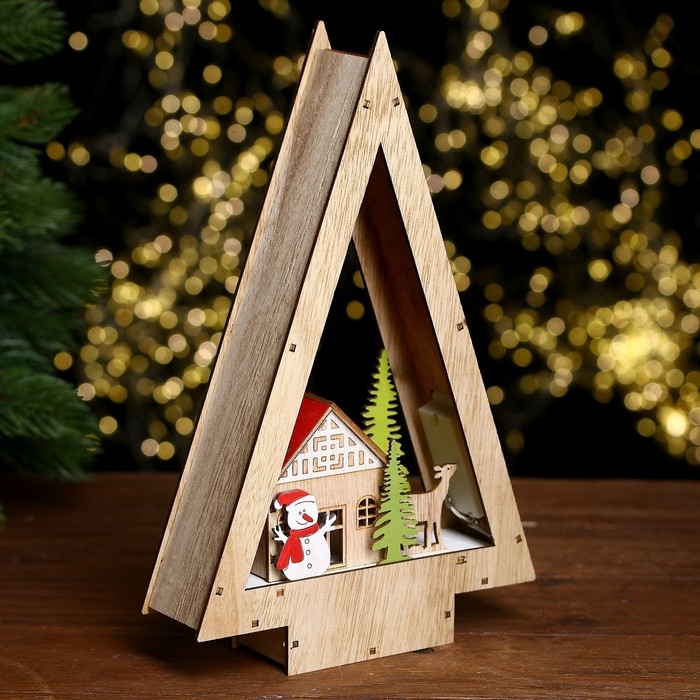 Декор с подсветкой «Домик в виде ёлки» 18 × 5 × 28 см Декор с подсветкой «Домик в виде ёлки» 18 × 5 × 28 см