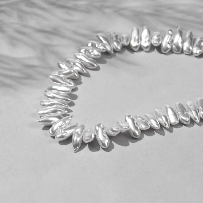 Бусины пластиковые на нити «Жемчуг» 17 мм, (набор 160 шт.), цвет белый