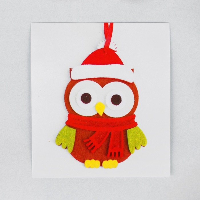 Набор для творчества - создай ёлочное украшение из фетра «Сова в новогодней шапочке» Набор для творчества - создай ёлочное украшение из фетра «Сова в новогодней шапочке»