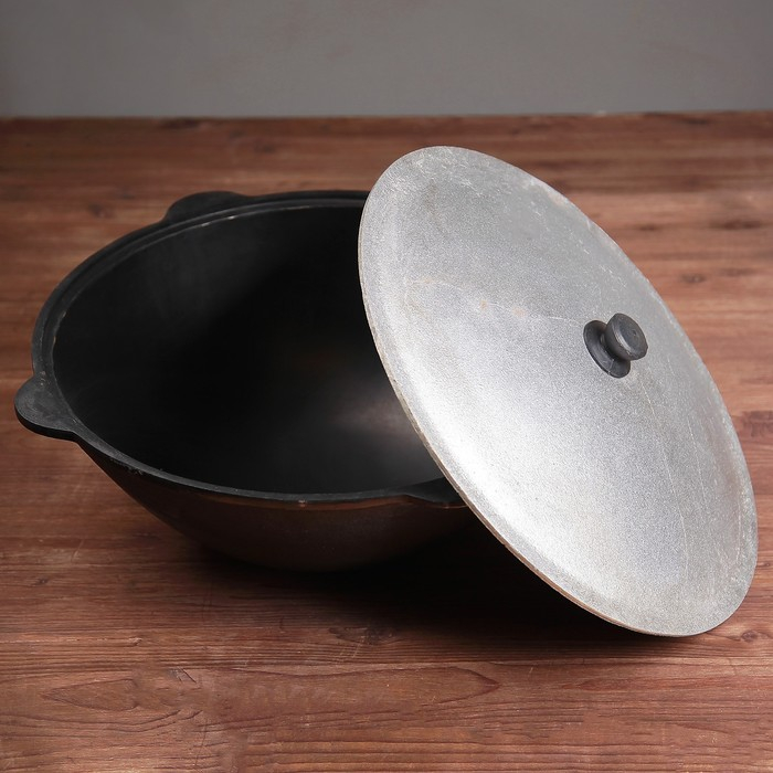 Казан с крышкой, 12 л, плоское дно Казан с крышкой, 12 л, плоское дно