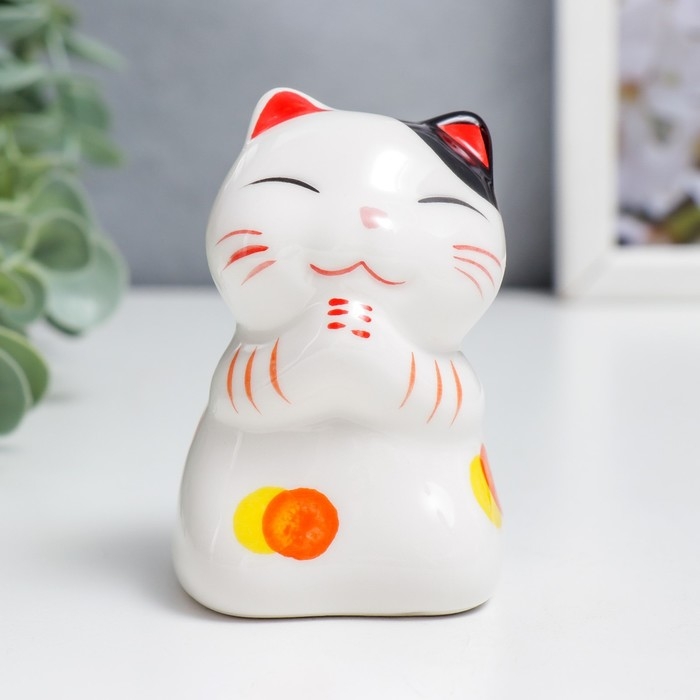 Сувенир керамика Сувенир керамика "Манэки-нэко - радость" МИКС 5х5х8,5 см