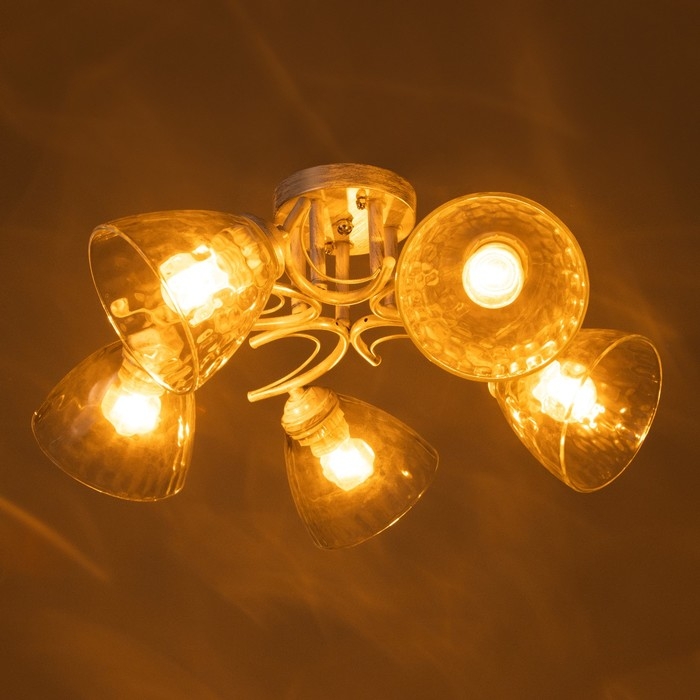 Люстра Люстра "Риана" 5х40Вт Е27 Белый, серебро 57х57х23см