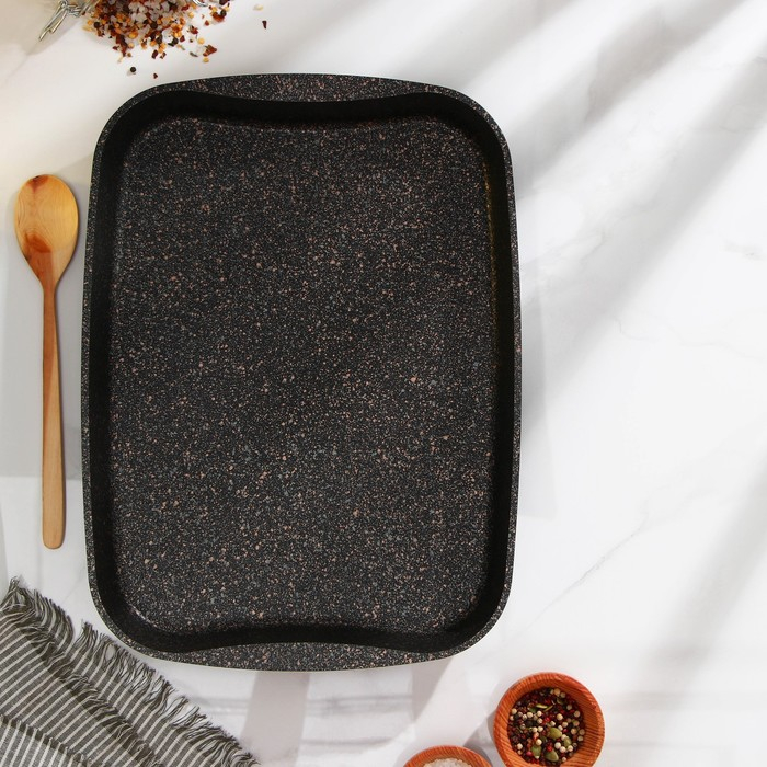 Противень Granit Ultra, 40×29,5×5 см, антипригарное покрытие, цвет чёрный Противень Granit Ultra, 40×29,5×5 см, антипригарное покрытие, цвет чёрный