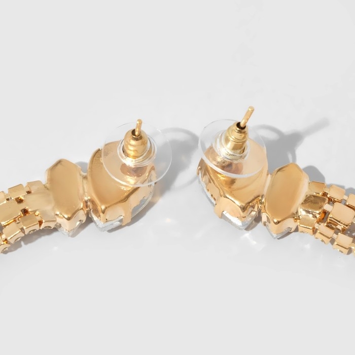 Серьги висячие со стразами «Водопад» овал 3 нити, цвет белый в золоте, 32 см Серьги висячие со стразами «Водопад» овал 3 нити, цвет белый в золоте, 32 см