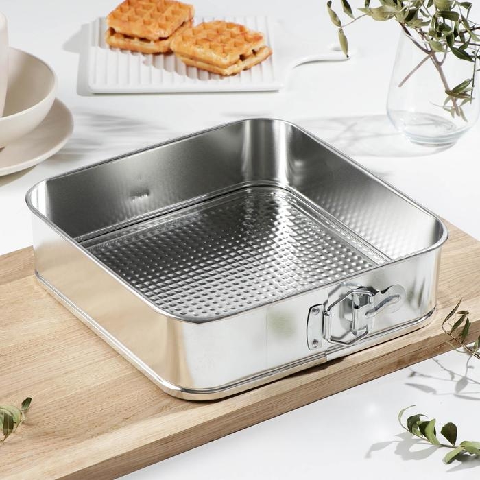 Набор форм для выпечки Доляна «Квадрат, сердце, круг», 3 предмета, съёмное дно Набор форм для выпечки Доляна «Квадрат, сердце, круг», 3 предмета, съёмное дно