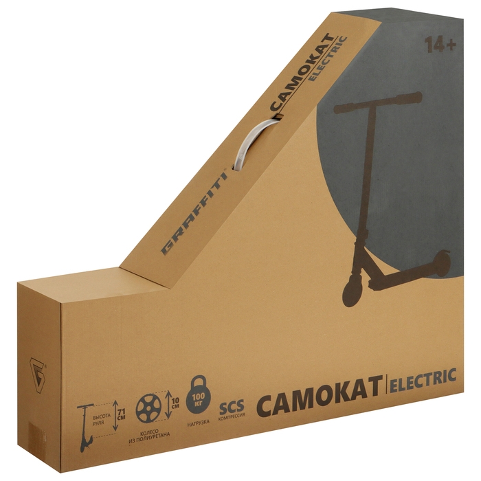 Самокат трюковой GRAFFITI Electric 24, колёса PU 100 мм, SCS компрессия, ABEC 9 Chrome, цвет черный Самокат трюковой GRAFFITI Electric 24, колёса PU 100 мм, SCS компрессия, ABEC 9 Chrome, цвет черный