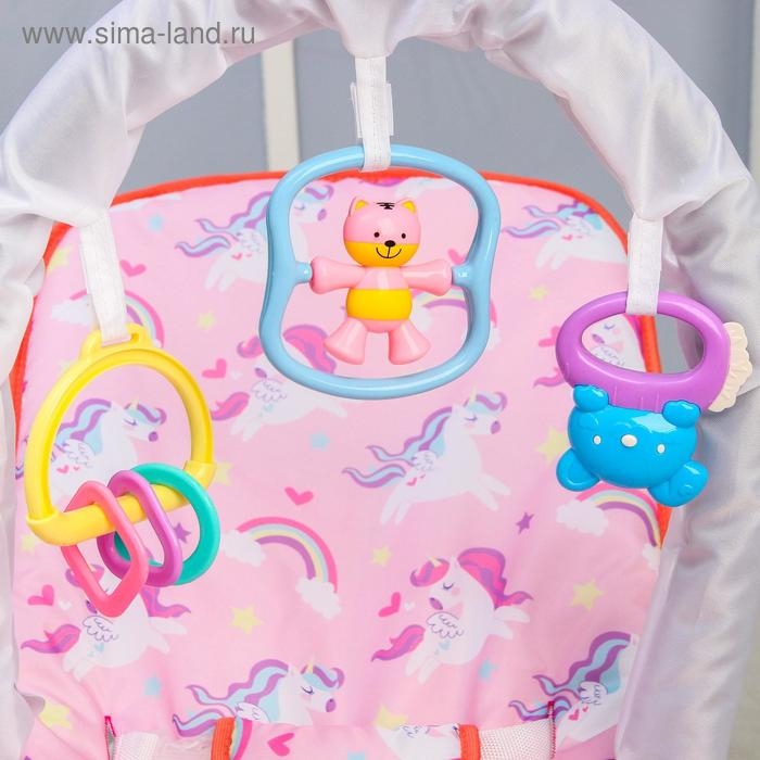 Шезлонг - качалка для новорождённых «Волшебная пони», игровая дуга, игрушки МИКС Шезлонг - качалка для новорождённых «Волшебная пони», игровая дуга, игрушки МИКС