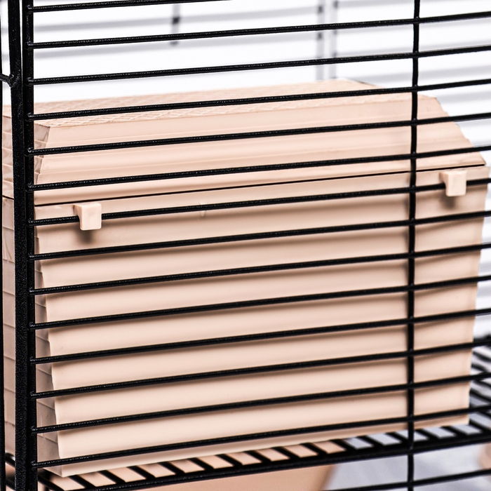 Клетка для грызунов Клетка для грызунов "Пижон" №10, 2 этажа, разборная, 42 х 30 х 37см (+домик,колесо,миска), бежевая