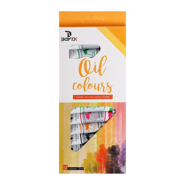 Краски масляные, 12 цветов, в пластиковой тубе, 12 мл Краски масляные, 12 цветов, в пластиковой тубе, 12 мл