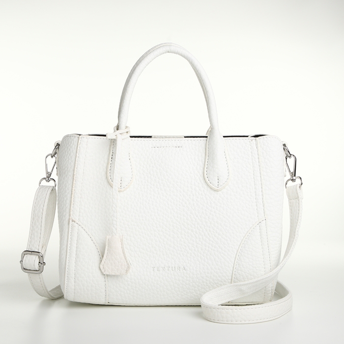 Сумка женская на молнии, TEXTURA, маленький размер, цвет белый Сумка женская на молнии, TEXTURA, маленький размер, цвет белый