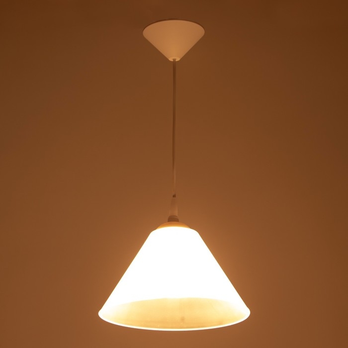 Подвес  Подвес "Конус" 1х15Вт Е27 МОДЕЛЬ: BR 00266 белый/прозрачный 25х25х15см