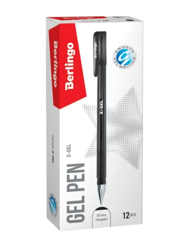 Ручка гелевая Berlingo. X-Gel, чёрный стержень, узел 0.5 мм