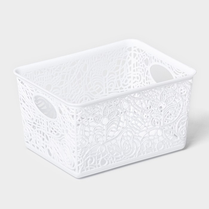 Корзинка для хранения «Кружевные цветы», пластик, 14×10×8 см, цвет МИКС Корзинка для хранения «Кружевные цветы», пластик, 14×10×8 см, цвет МИКС
