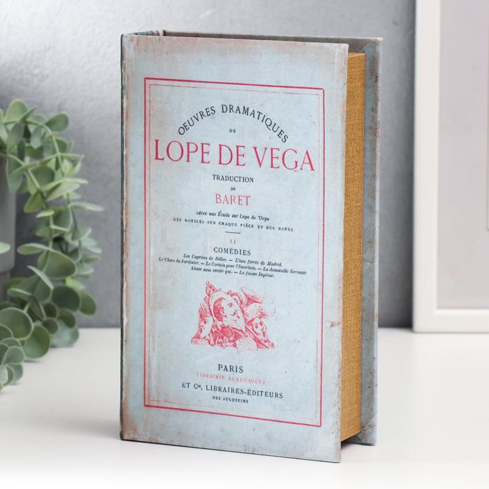 Сейф-книга дерево кожзам Сейф-книга дерево кожзам "Лопе де Вега. Драматические произведения" серая 21х13х5 см