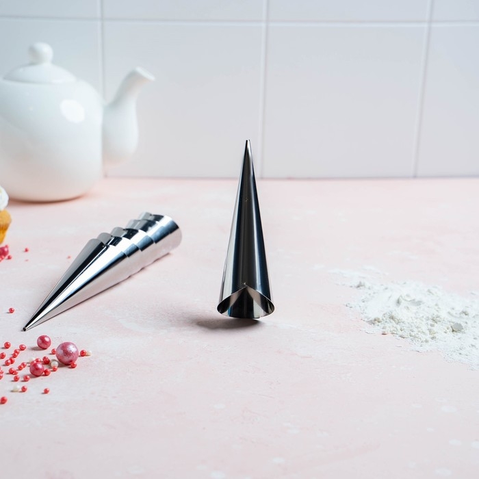 Набор форм для круассанов и трубочек Доляна, 6 шт, 11×3 см, цвет серебристый Набор форм для круассанов и трубочек Доляна, 6 шт, 11×3 см, цвет серебристый