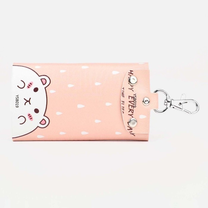 Ключница на кнопках, длина 10,8 см, 7 карабинов, цвет бежевый Ключница на кнопках, длина 10,8 см, 7 карабинов, цвет бежевый