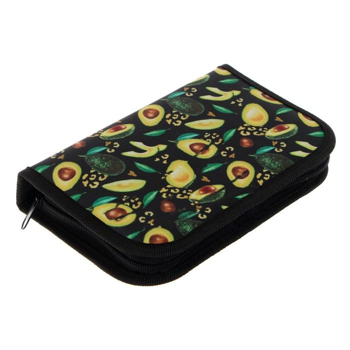 Пенал 1 секция, 130 х 210 х 40 мм, 2 откидные планки, тканевый, Calligrata TOP, Content Пенал 1 секция, 130 х 210 х 40 мм, 2 откидные планки, тканевый, Calligrata TOP, Content "Авокадо"