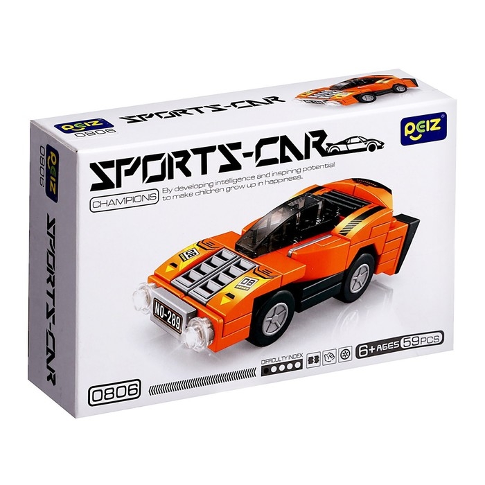 Конструктор Гонка &laquo;Спорткар&raquo;, 59 деталей