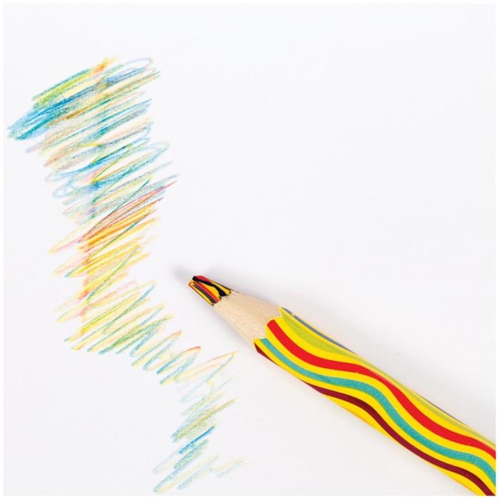 Карандаш с многоцветным грифелем Мульти-Пульти,  Карандаш с многоцветным грифелем Мульти-Пульти, "Енот и радуга", утолщённый