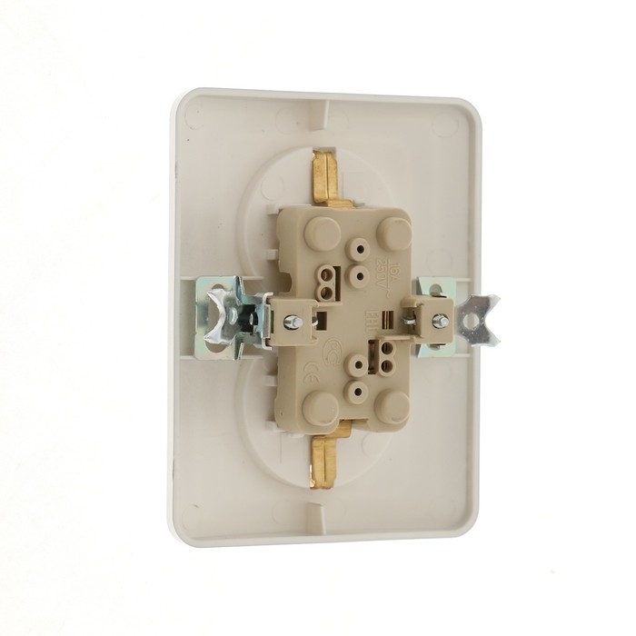 Розетка двухместная Luazon Lighting  Розетка двухместная Luazon Lighting "Орион", 16 А, скрытая, с з/к, серебристая