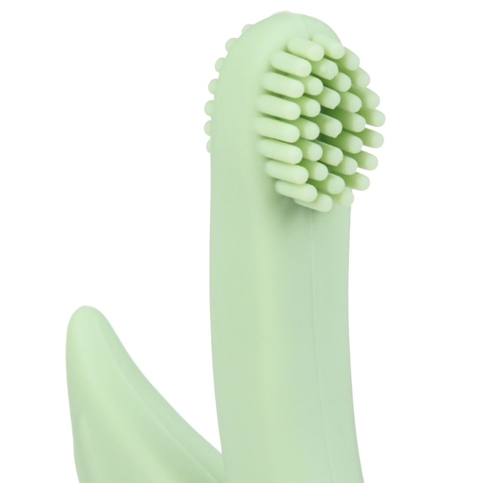 Прорезыватель - щеточка силиконовый «Лебедь», на присоске, цвет зелёный, Крошка Я