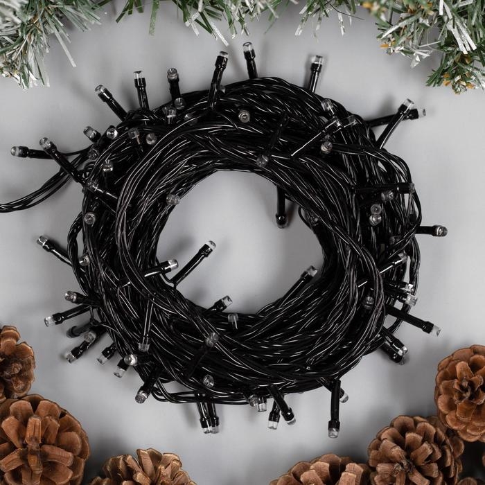 Гирлянда «Нить» 10 м, IP20, тёмная нить, 100 LED, свечение красное, 8 режимов, 220 В Гирлянда «Нить» 10 м, IP20, тёмная нить, 100 LED, свечение красное, 8 режимов, 220 В