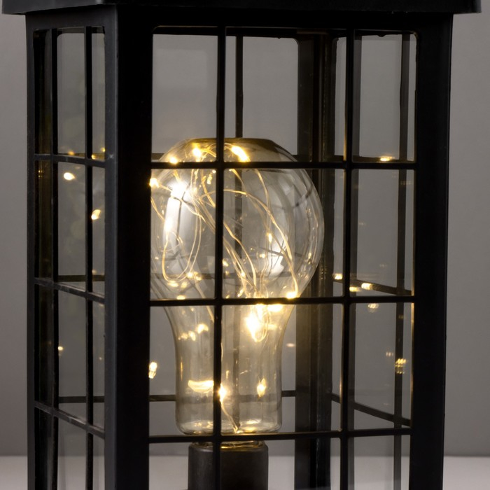 Ночник Ночник "Фонарь и светлячки" чёрная от батареек 3ААА 35х13,5х13,5см RISALUX