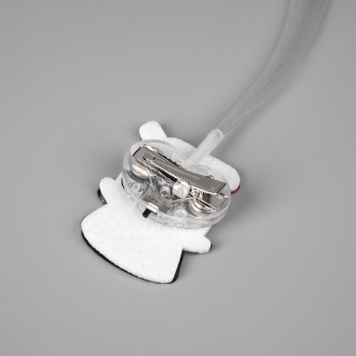 Заколка для волос светодиодная  Заколка для волос светодиодная "Снеговик" 33x4 см, 1 LED, батарейки LR1130x2 (в комплекте), свечение белое