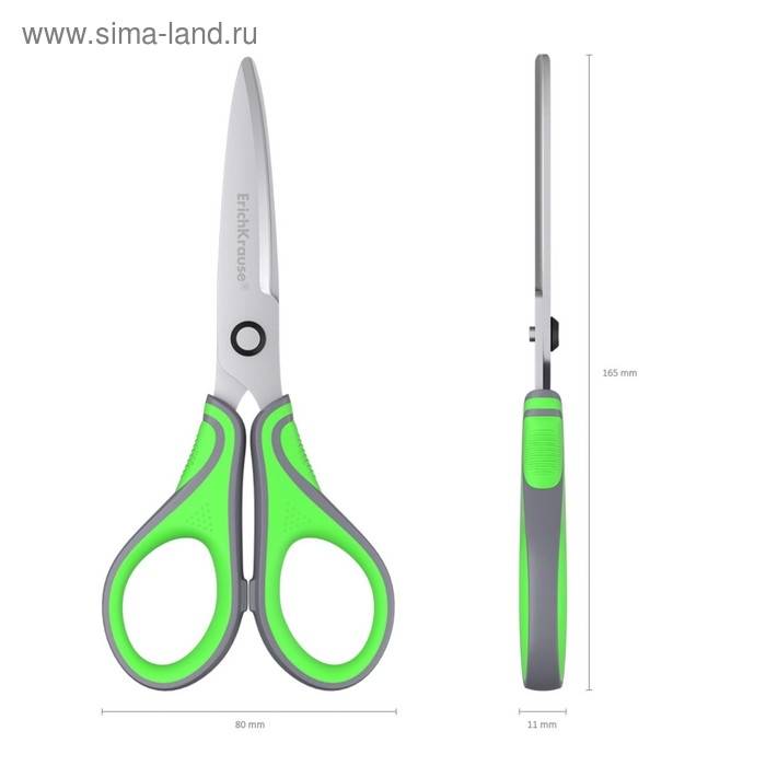 Ножницы ErichKrause Megapolis, 16.5 см, с усовершенствованными 4D-лезвиями, не ржавеют, ручки с резиновыми вставками, в блистере Ножницы ErichKrause Megapolis, 16.5 см, с усовершенствованными 4D-лезвиями, не ржавеют, ручки с резиновыми вставками, в блистере