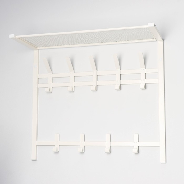 Вешалка с полкой 2-х ярусная «Торонто 22», 67×27×58,5 см, цвет белый Вешалка с полкой 2-х ярусная «Торонто 22», 67×27×58,5 см, цвет белый
