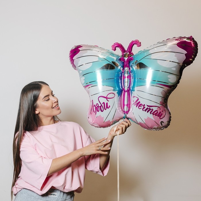 Воздушный шар фольгированный 24" &laquo;Бабочка&raquo;, с подложкой
