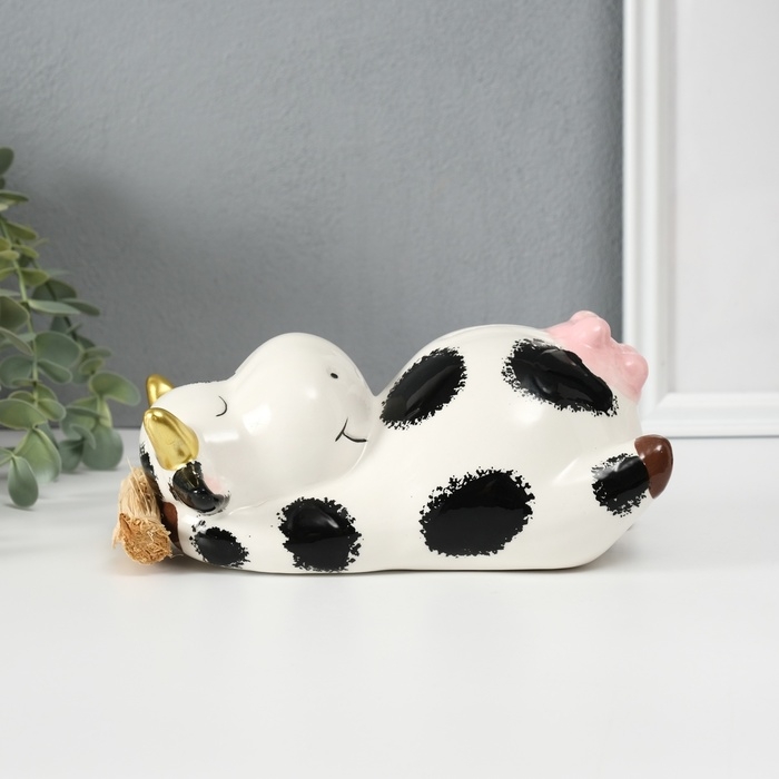 Копилка керамика  Копилка керамика "Коровка на сене" 18,5х10,8х9,7 см