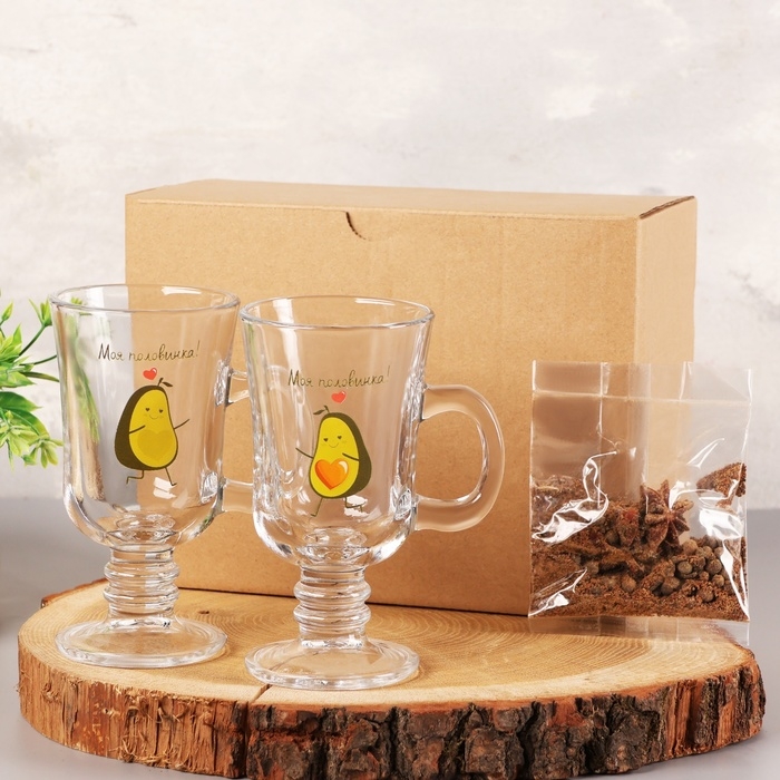 Набор кружек для глинтвейна Набор кружек для глинтвейна "Авокадо-половинки"две штуки в коробке, специи