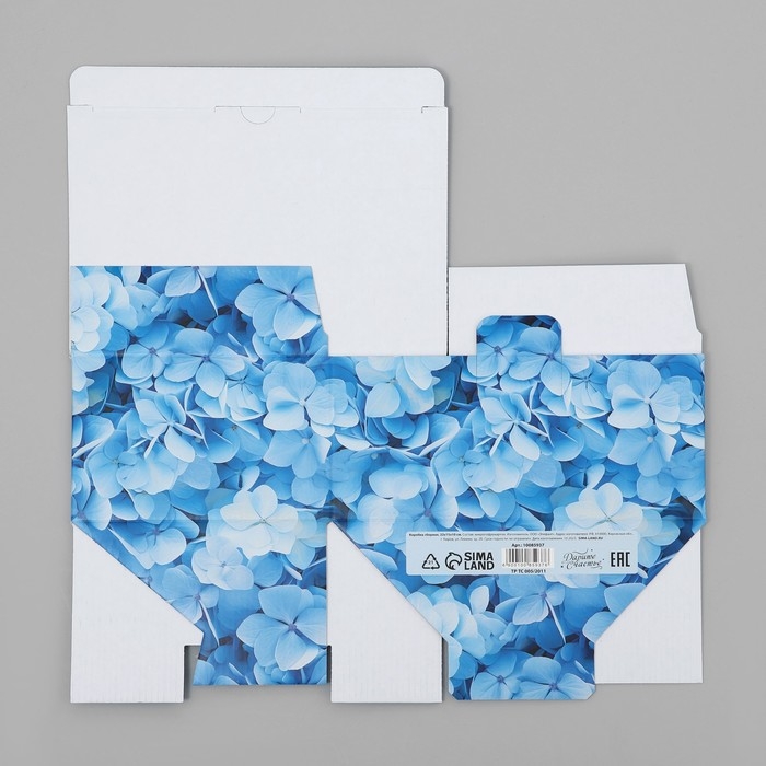 Коробка подарочная складная, упаковка, «Цветущая гортензия», 22 х 15 х 10 см Коробка подарочная складная, упаковка, «Цветущая гортензия», 22 х 15 х 10 см